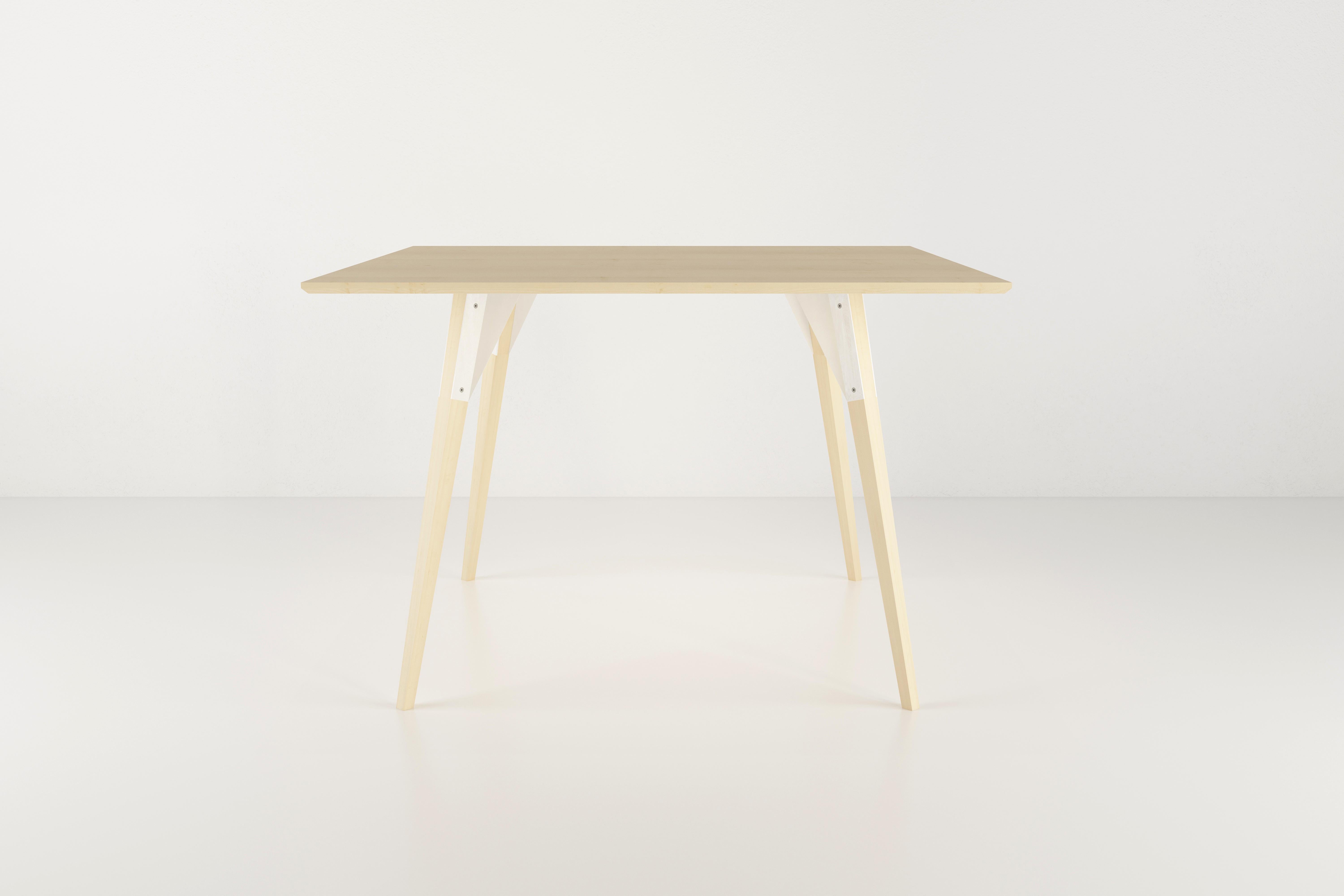 American Clarke Industrial Square Table Maple White For Sale