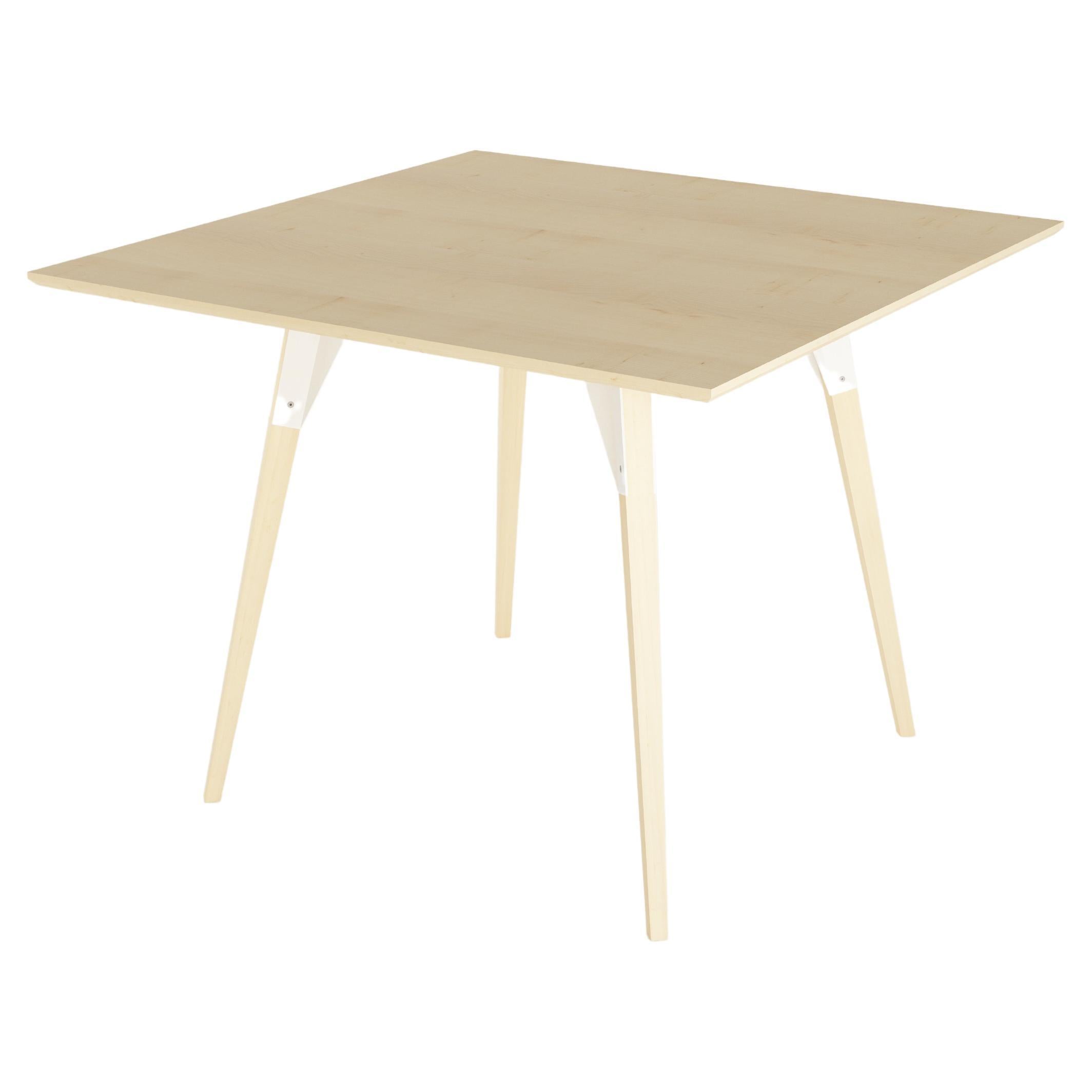Clarke Industrial Square Table Maple White