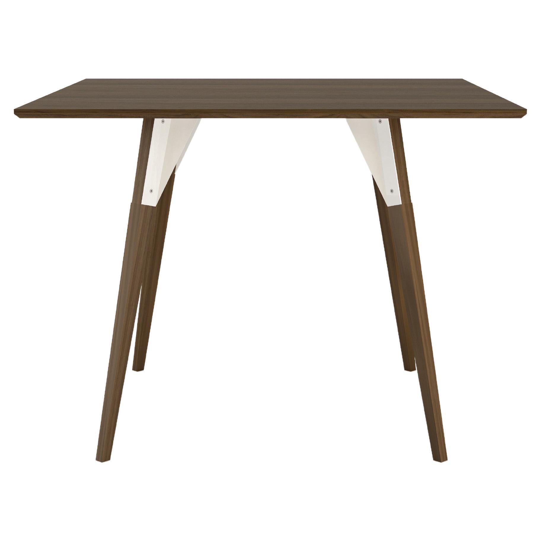 Clarke Industrial Square Table Walnut White