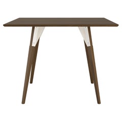 Clarke Industrial Square Table Walnut White