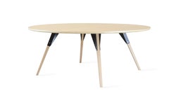 Clarke Round Coffee Table Maple Black