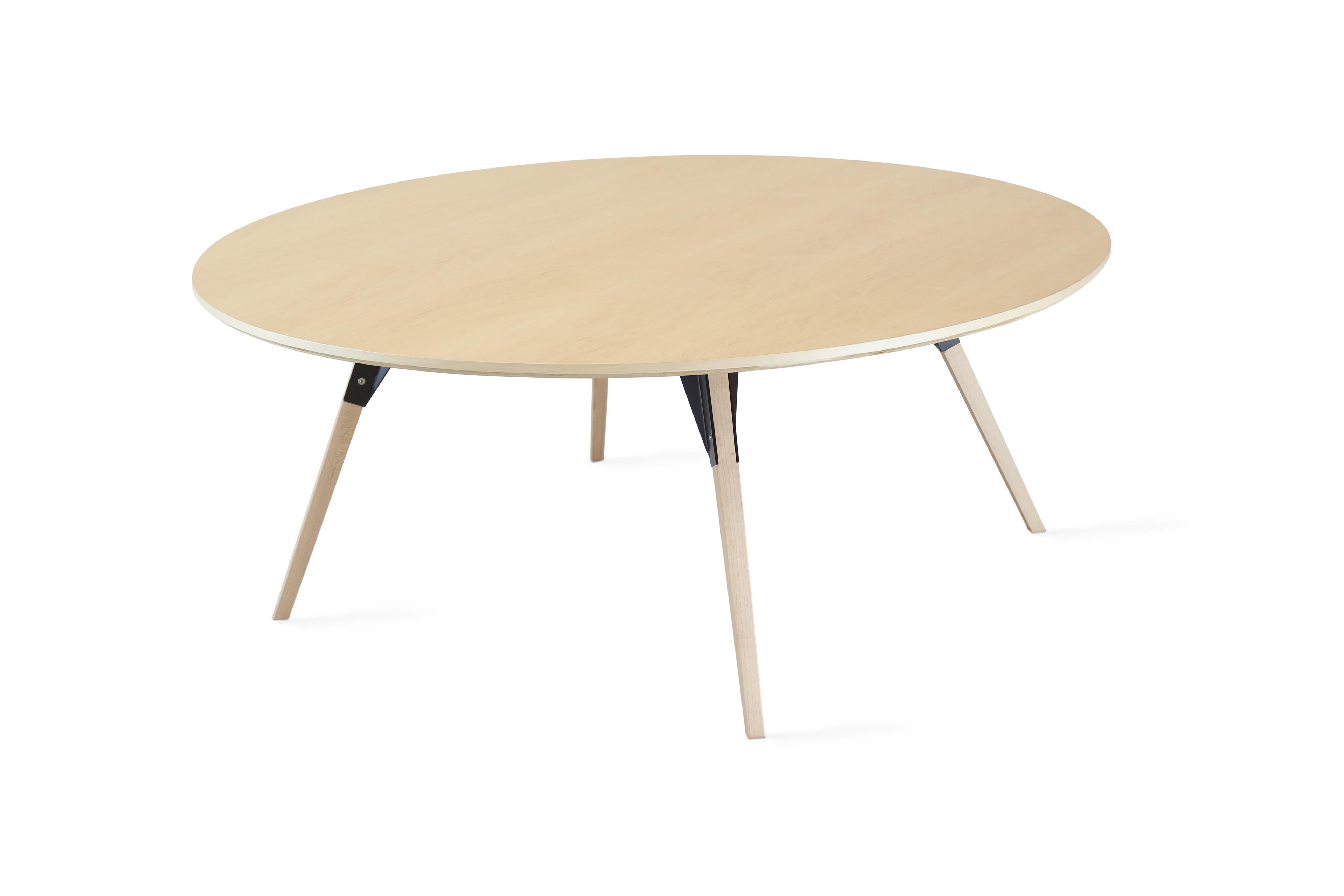 Scandinavian Modern Clarke Round Coffee Table Maple Black For Sale