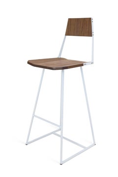 Tabouret de bar Clarkester en noyer blanc
