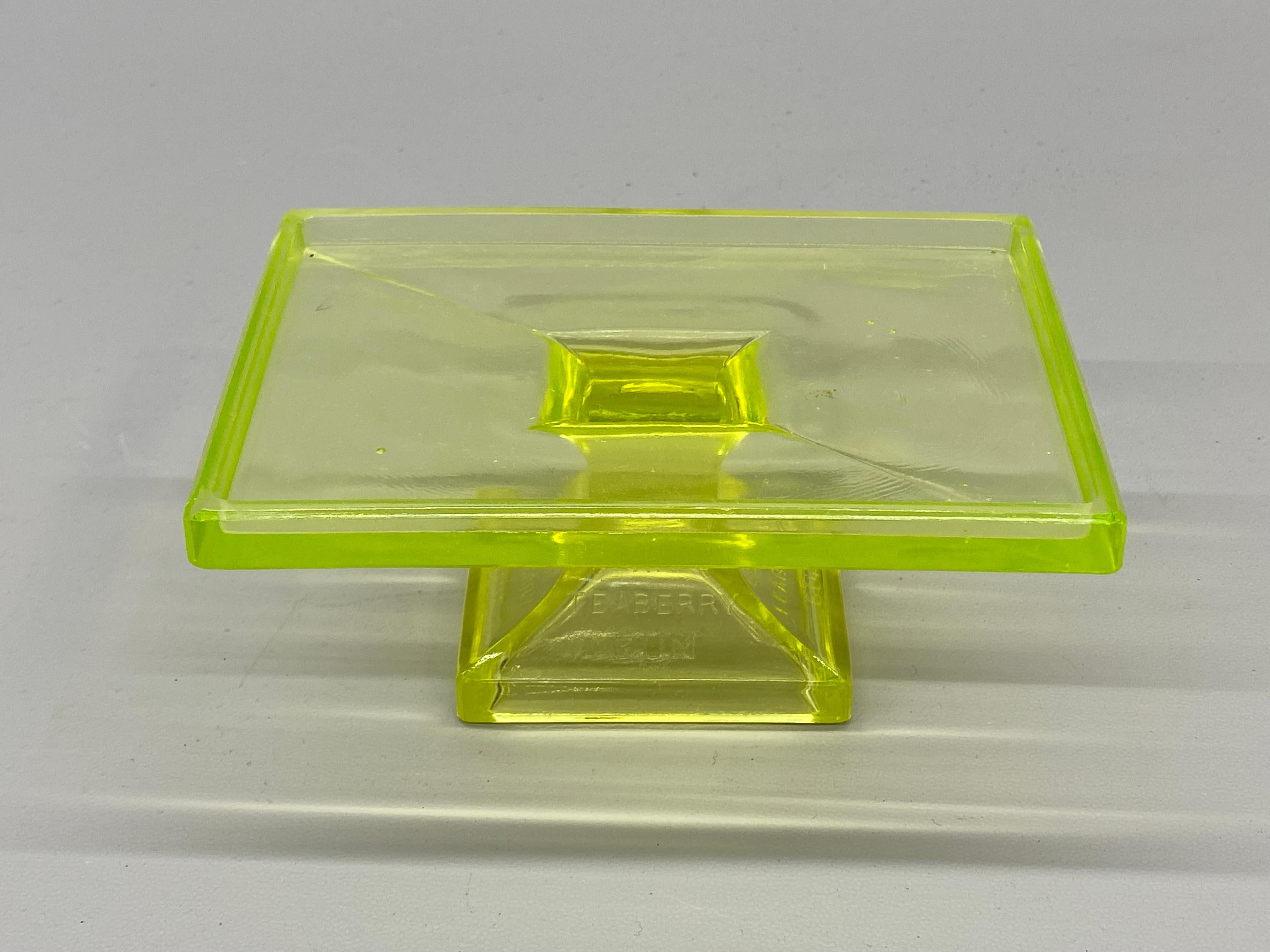 Expositor de cristal para tienda de chicles Clark's Teaberry Uranium Estadounidense