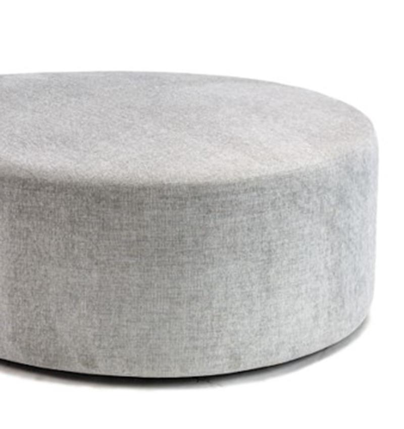 Fully upholstered, amorphous shaped ottoman with organic curves, (1) of (3) shape options. The Clarkson ottoman frame is constructed using solid maple wood. Available in four cotton fabric options or can be upholstered using customer's own