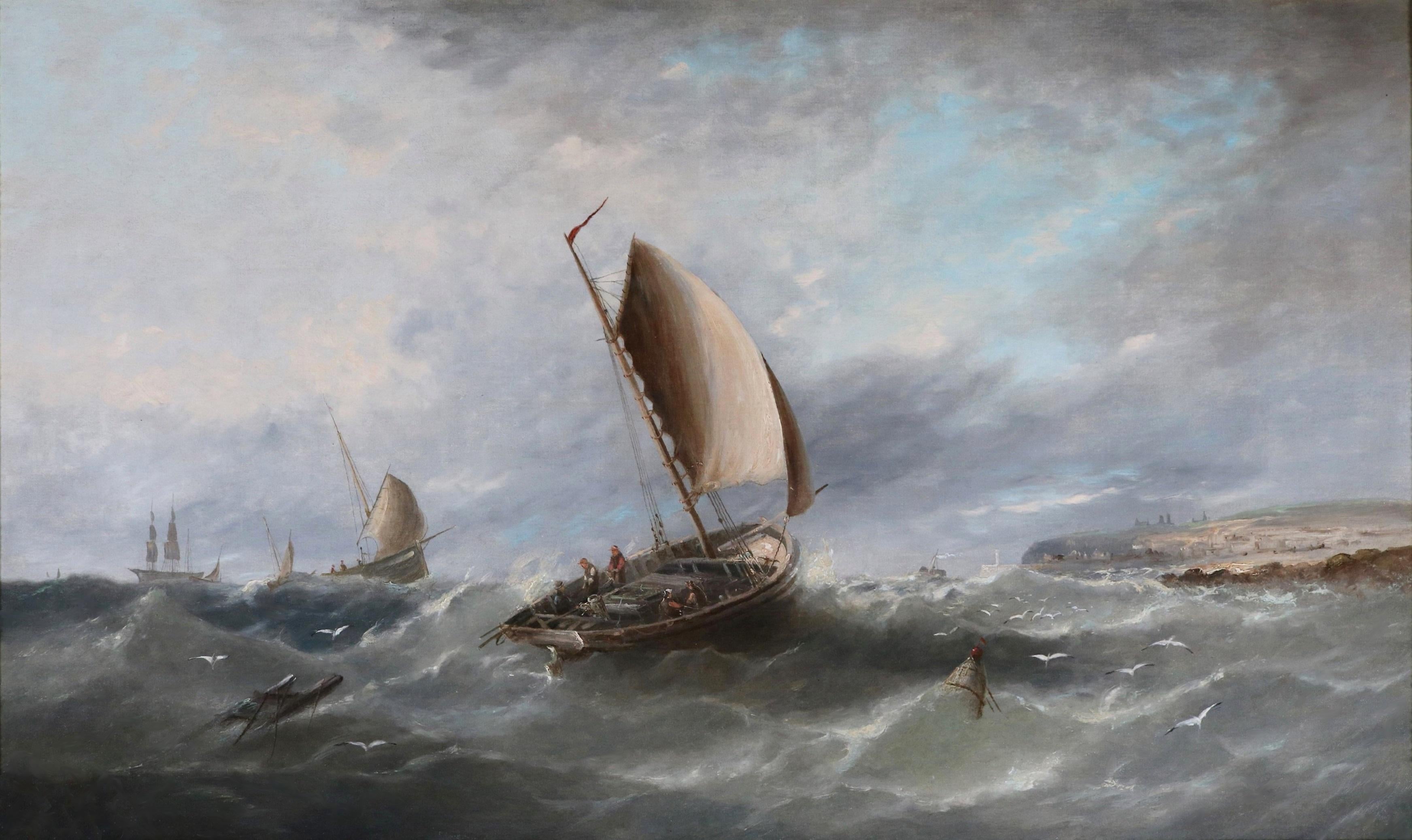 Großes maritimes Ölgemälde aus dem 19. Jahrhundert mit Schifffahrt im Ärmelkanal (Viktorianisch), Painting, von Clarkson Stanfield