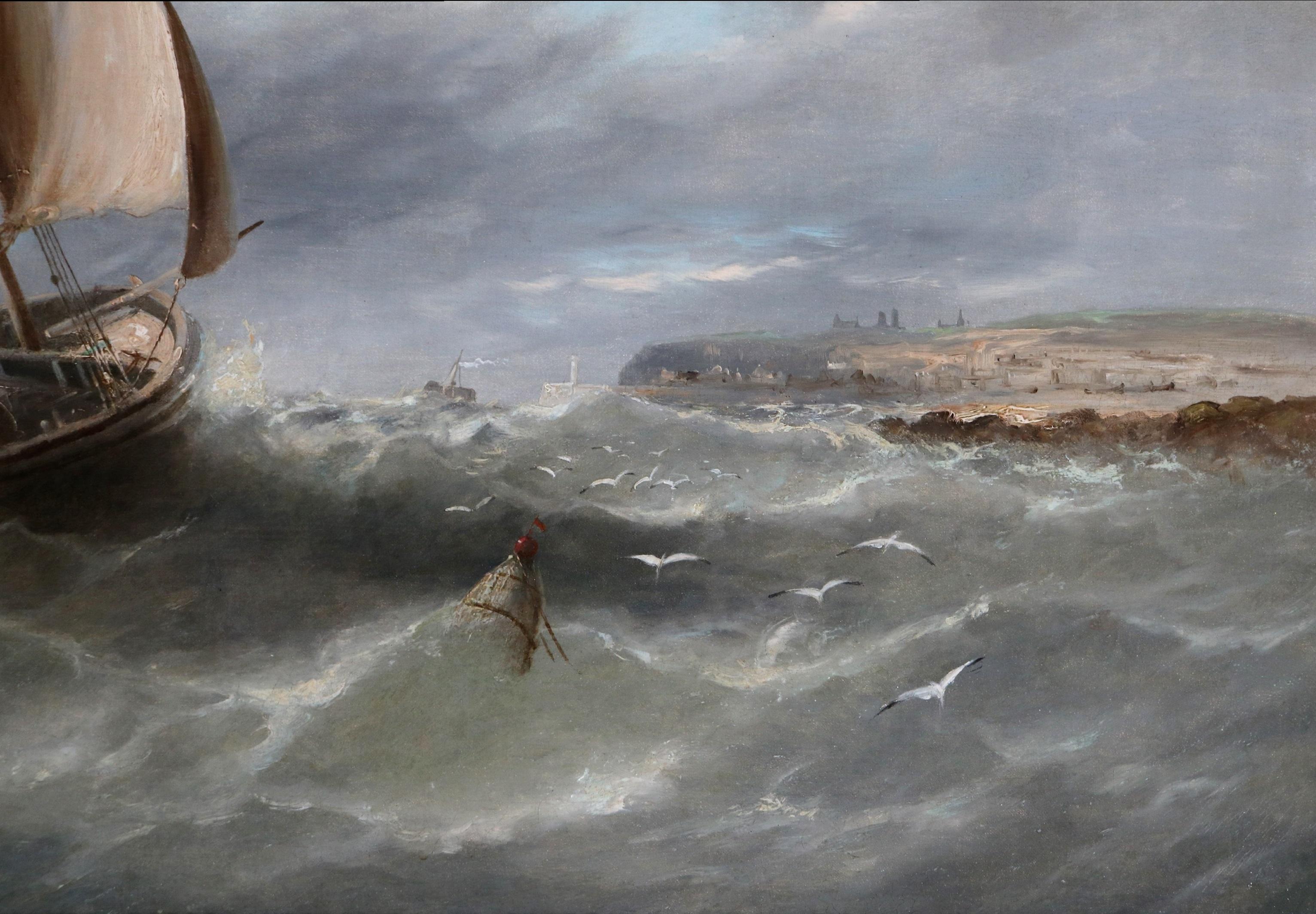 Großes maritimes Ölgemälde aus dem 19. Jahrhundert mit Schifffahrt im Ärmelkanal im Angebot 1