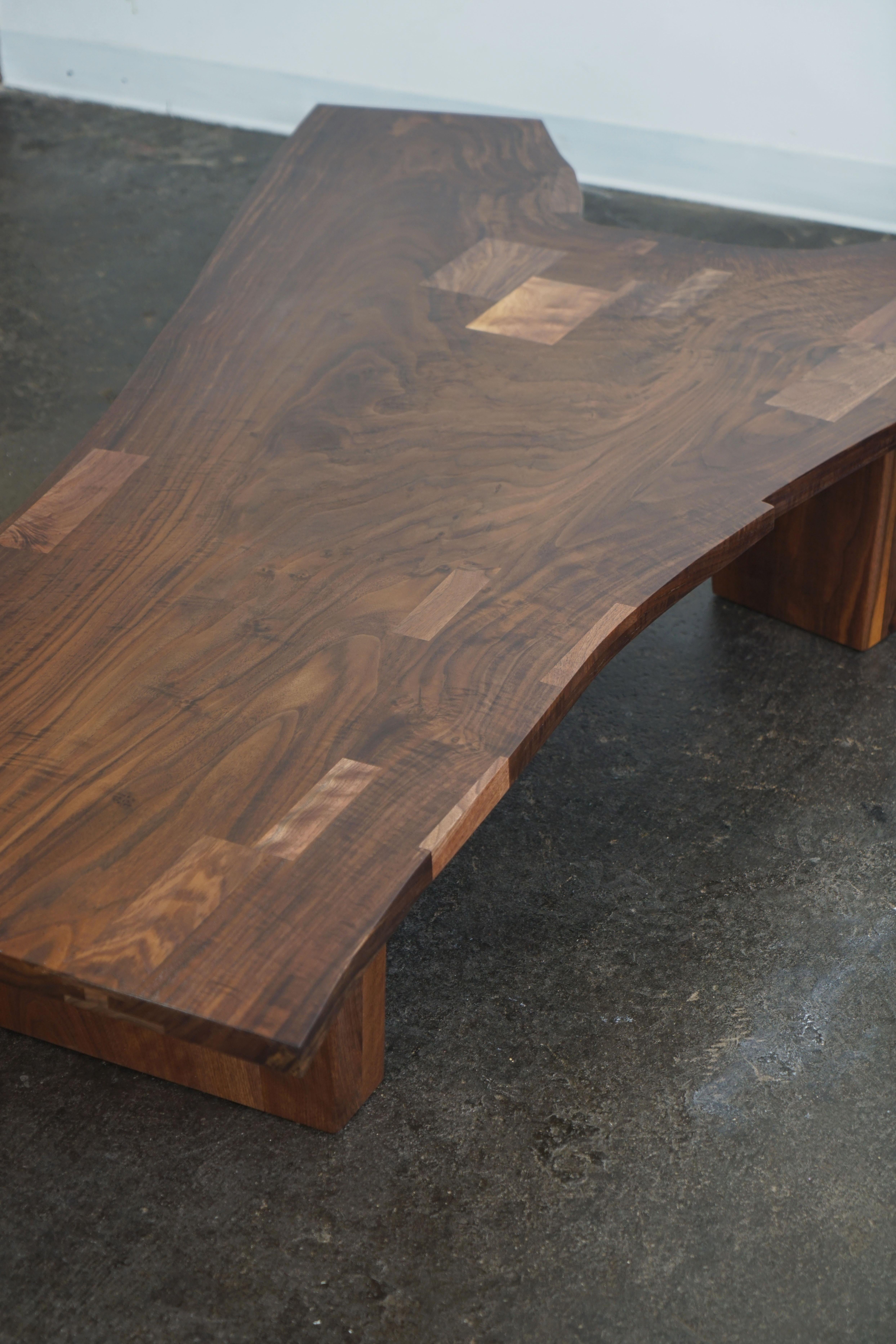 Claro Walnut Slab Modern Coffee Table by Last Workshop, 70