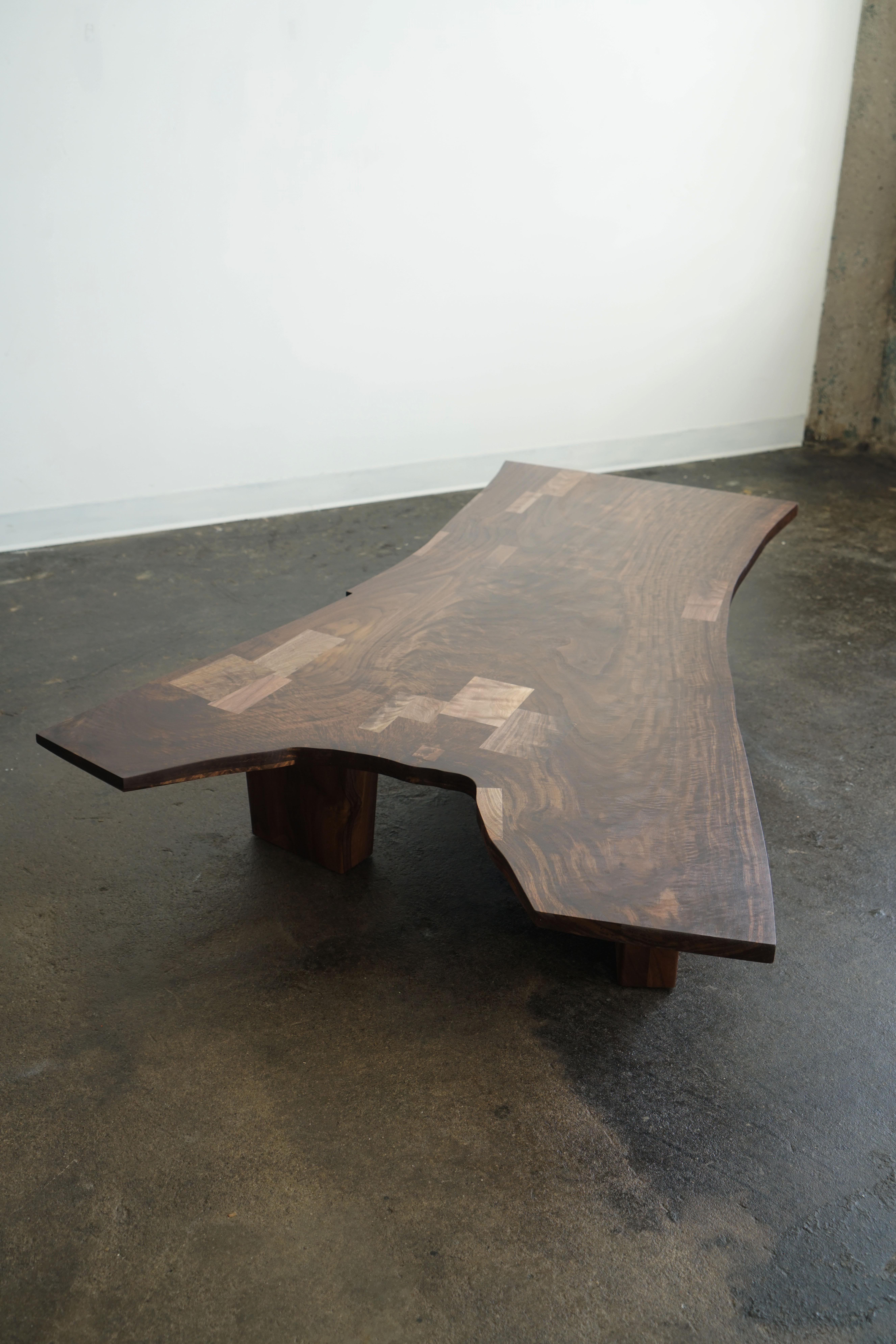 Claro Walnut Slab Modern Coffee Table by Last Workshop, 70
