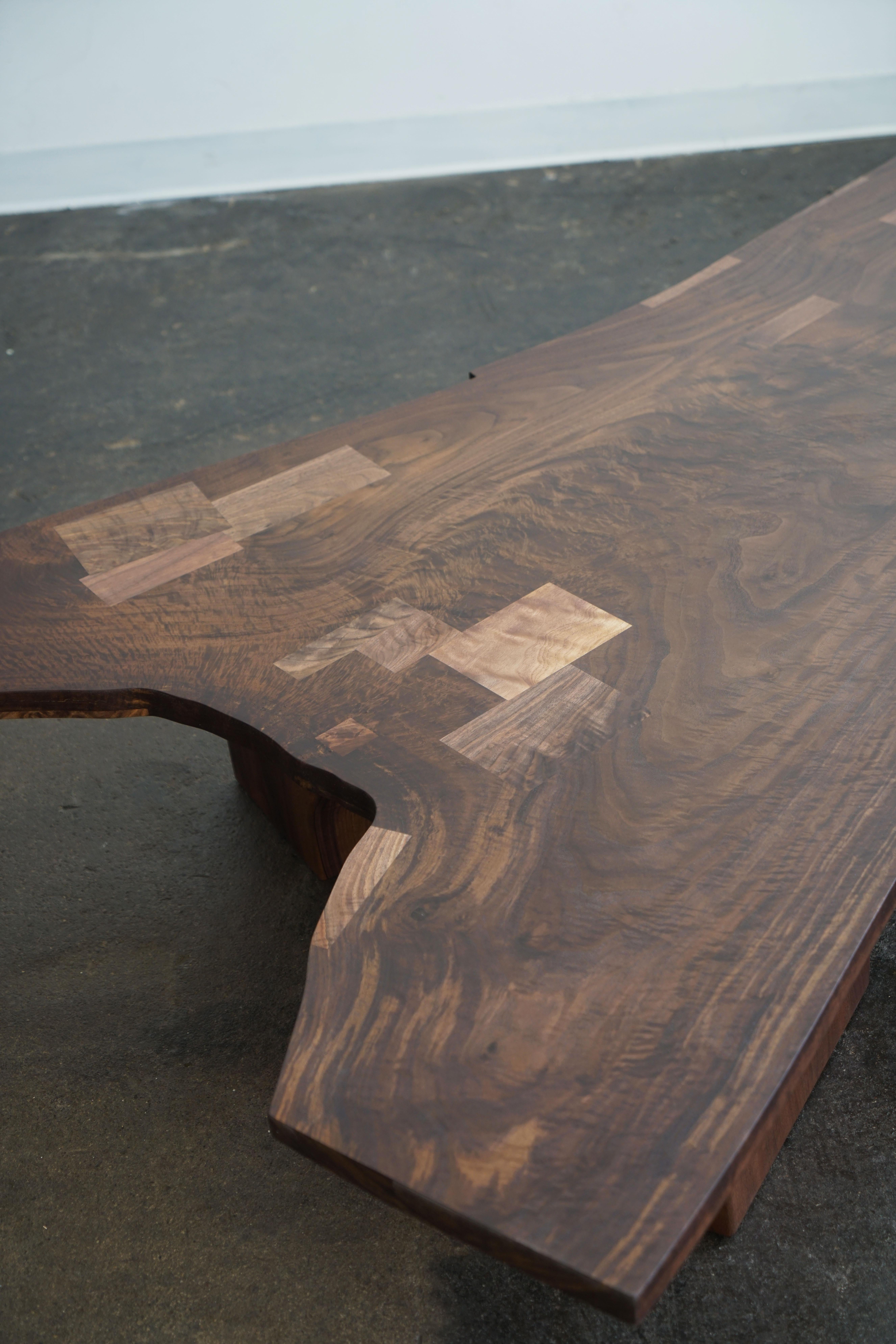 Claro Walnut Slab Modern Coffee Table by Last Workshop, 70