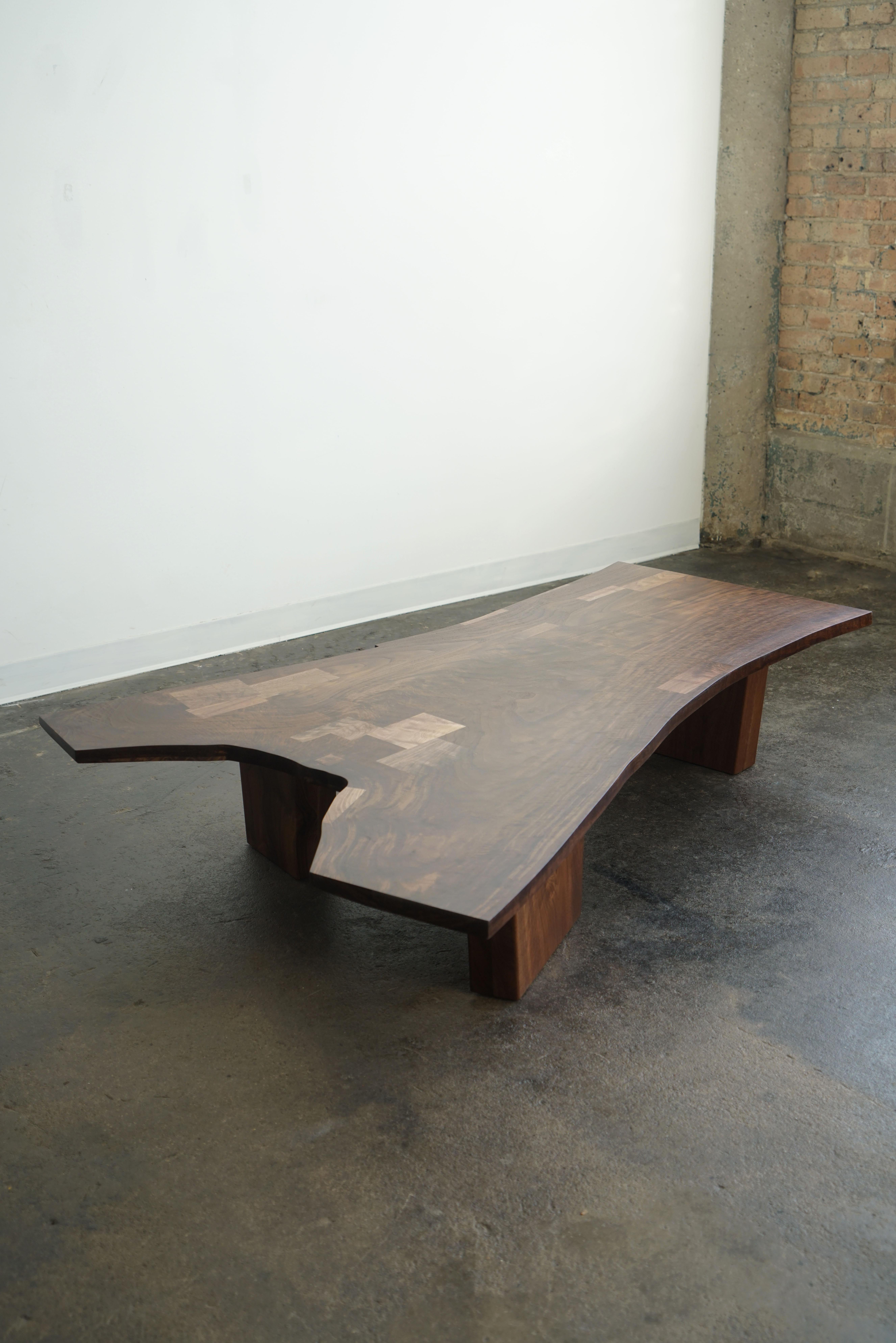 Claro Walnut Slab Modern Coffee Table by Last Workshop, 70
