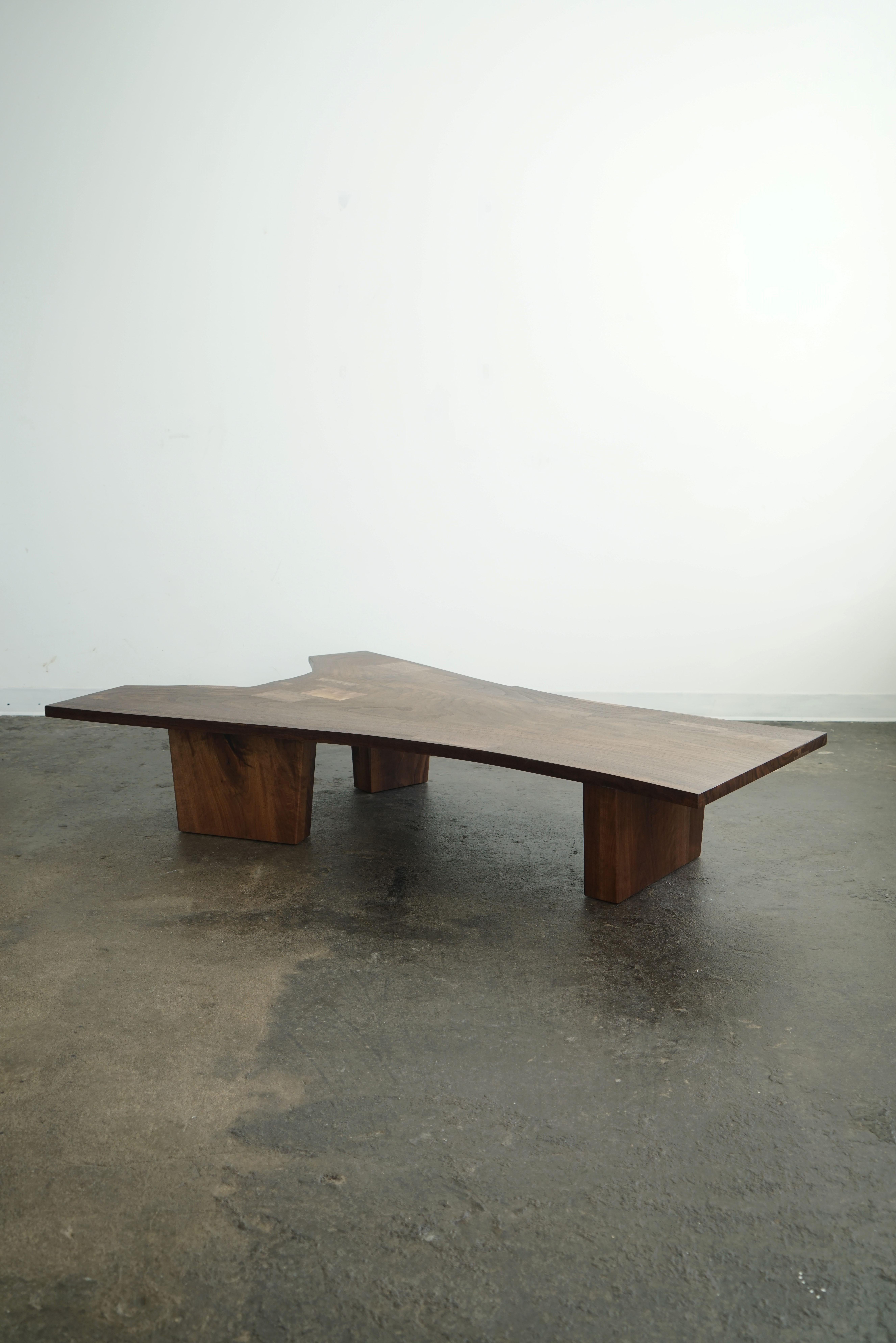 Claro Walnut Slab Modern Coffee Table by Last Workshop, 70