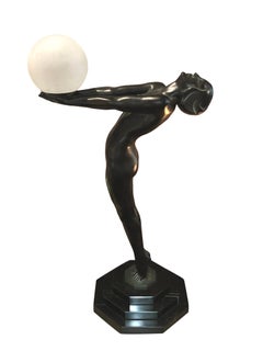 Clarte Art Deco Tänzerin Skulptur in Bronze von Max Le Verrier Frankreich
