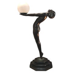 Clarte Art Deco Tänzerin Skulptur in Bronze von Max Le Verrier Frankreich