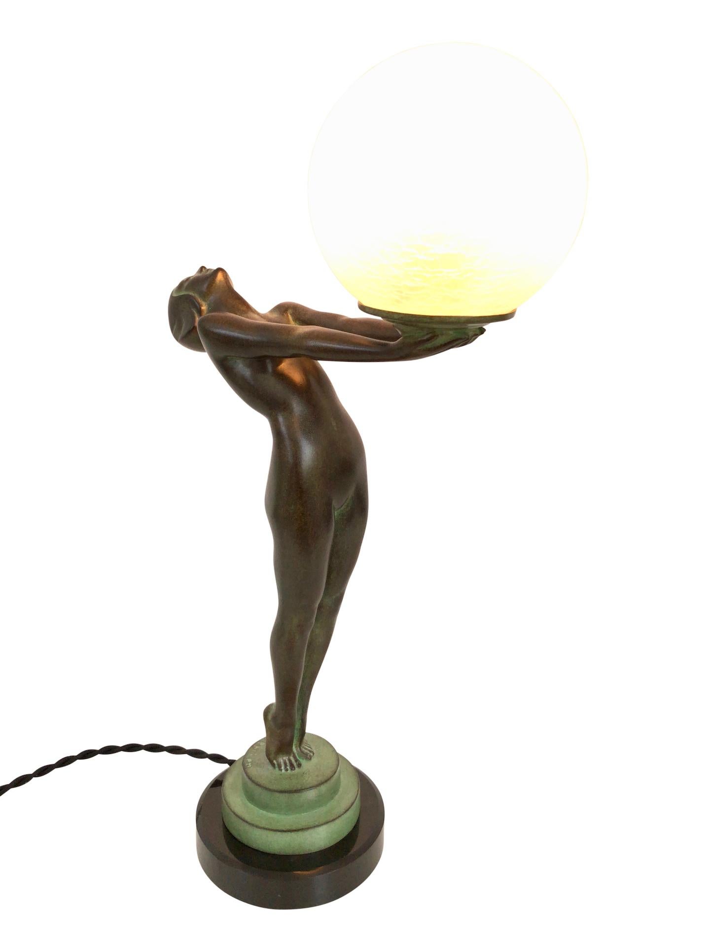 Clarté Sculpture Lueur Lamp from the Important Art Deco Artist Max Le Verrier 3