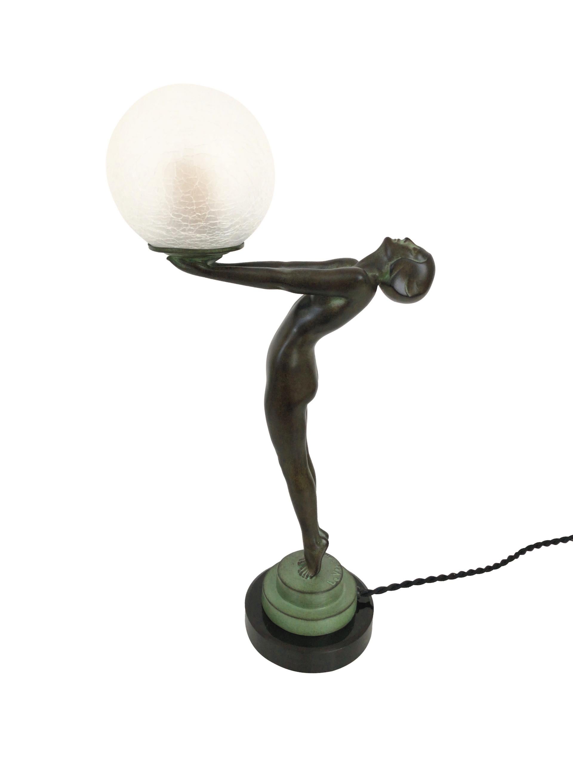 Clarté Sculpture Lueur Lamp from the Important Art Deco Artist Max Le Verrier 5