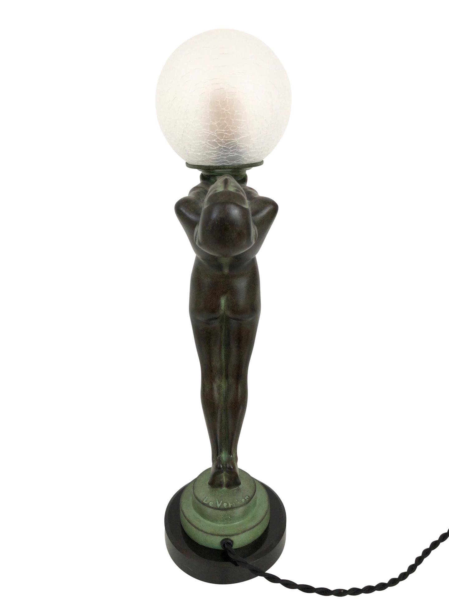 Clarté Sculpture Lueur Lamp from the Important Art Deco Artist Max Le Verrier In Good Condition In Ulm, DE