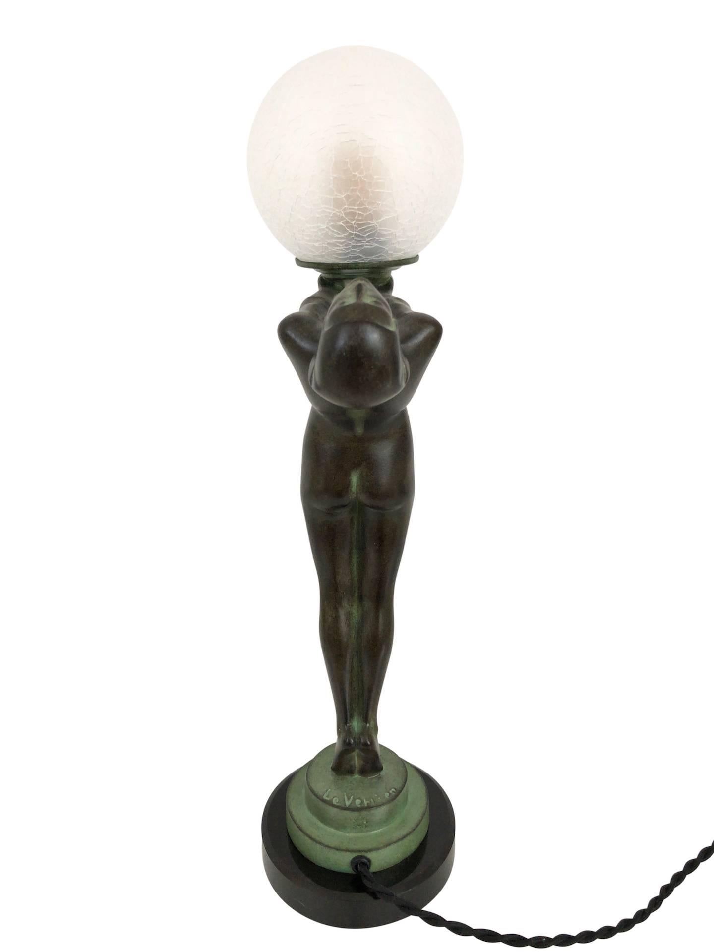 Clarté Sculpture Lueur Lamp from the Important Art Deco Artist Max Le Verrier  1