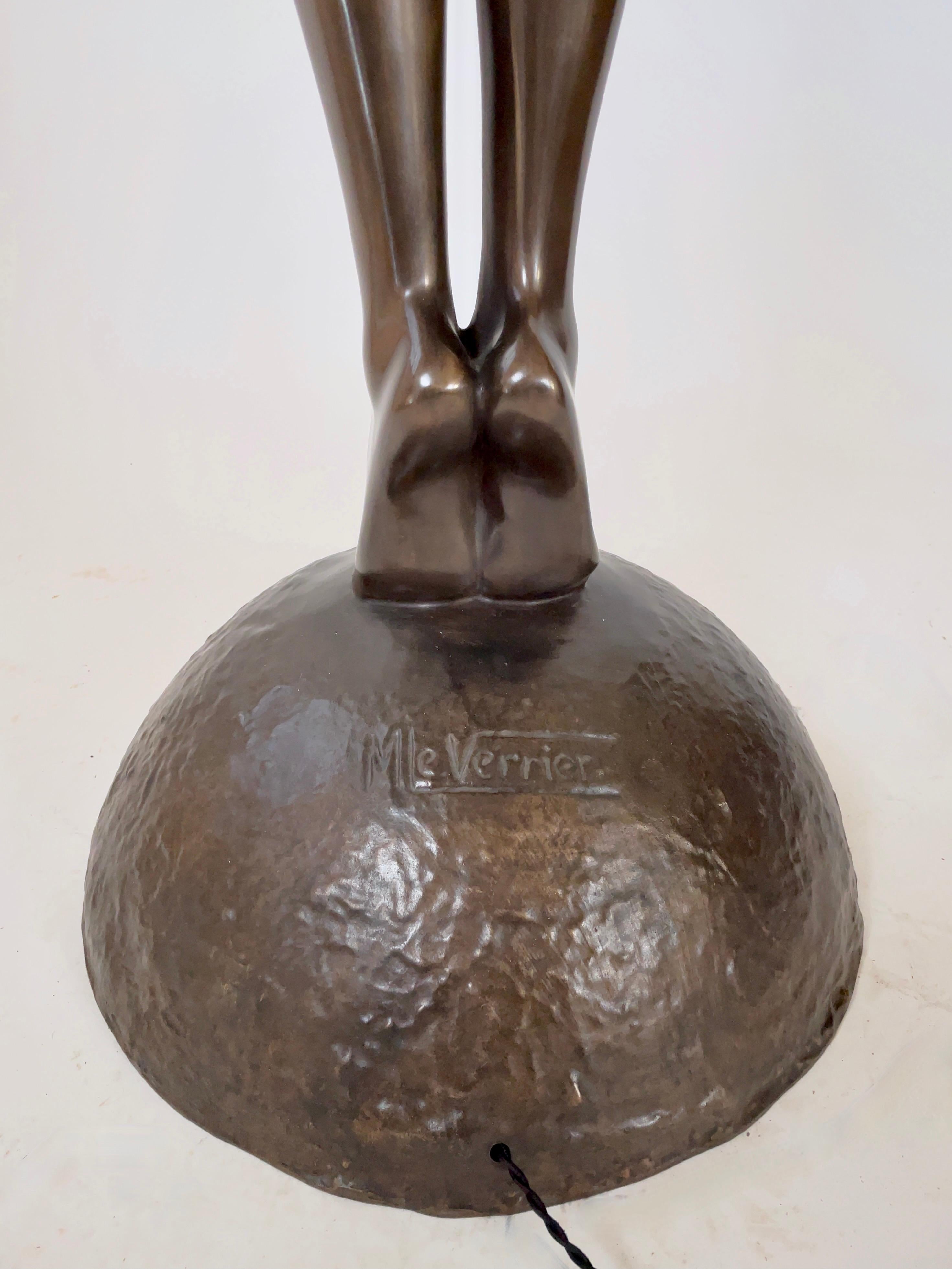 Clarté Très Grande Sculpture en Style Art Déco Lampadaire Original Max Le Verrier en vente 2