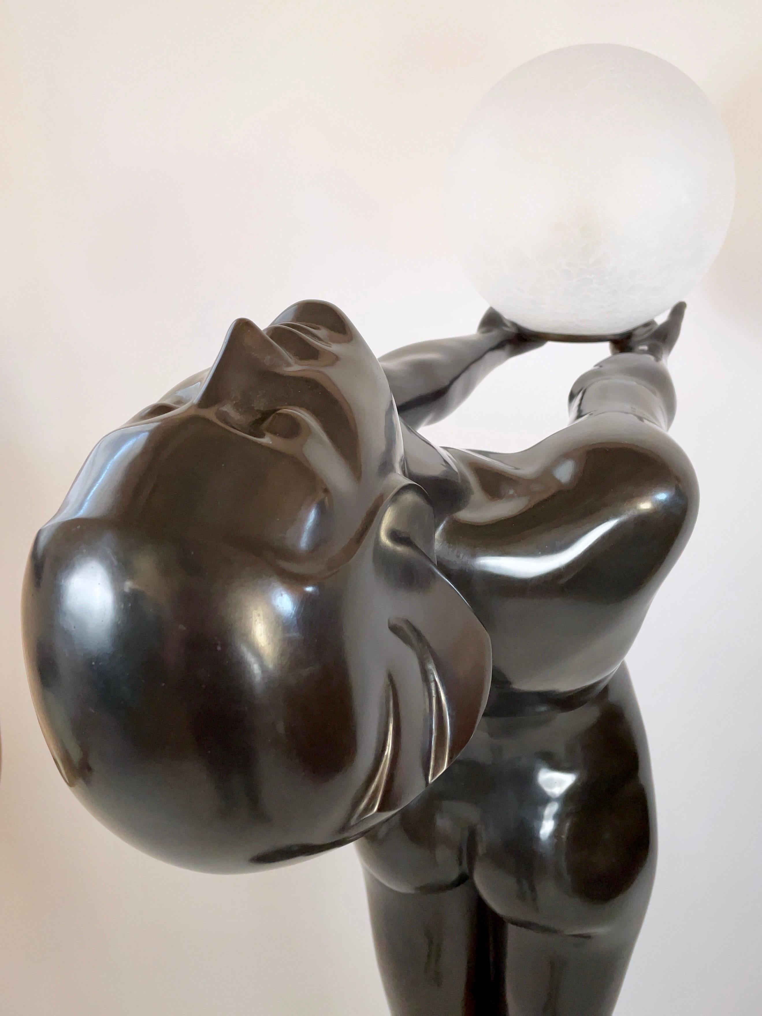 Clarté Très Grande Sculpture en Style Art Déco Lampadaire Original Max Le Verrier en vente 3