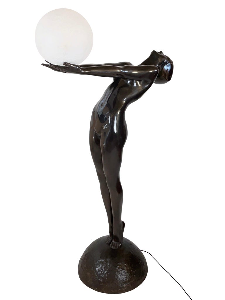 Clarté Very Big Sculpture in Art Deco Style Floor Lamp Original Max Le  Verrier For Sale at 1stDibs | sculpture floor lamp, art deco sculpture lamp