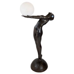 Clarté Scultura molto grande in stile Art Verrier Lampada da terra originale Max Le Verrier