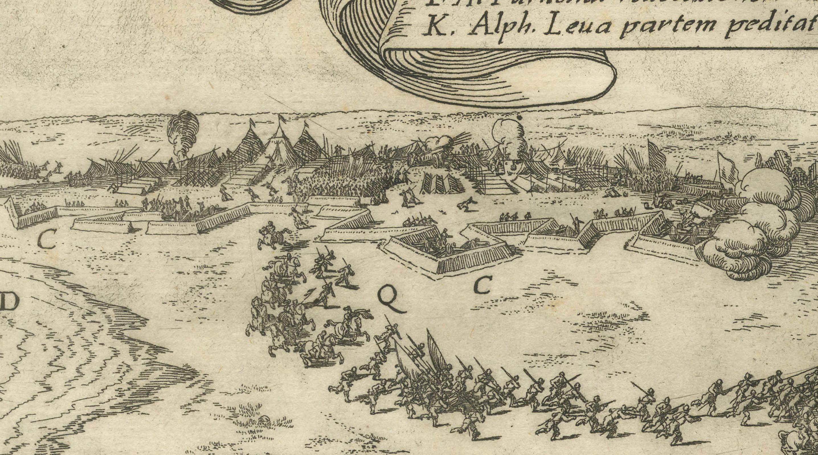 Gravé Le combat à Rijmenam gravé : un point de convergence dans les huit années de guerre, 1632 en vente