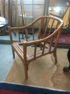 Clasic Set of Two McGuire Club Chairs, Great Scale for Comfort