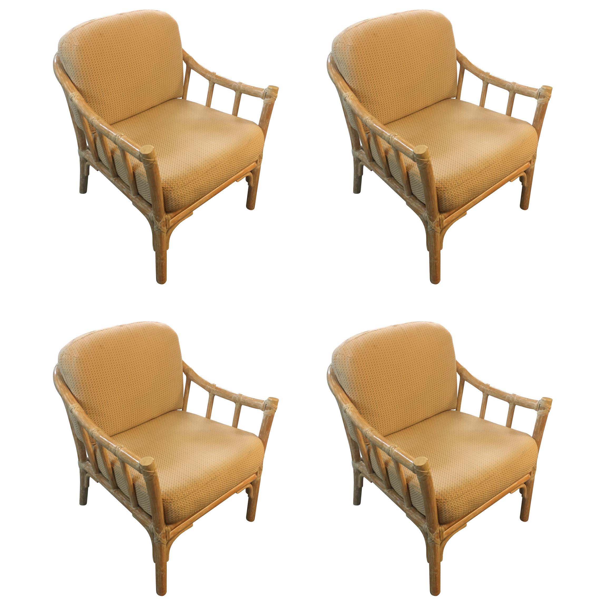 Clasic Set of Two McGuire Club Chairs, Great Scale for Comfort