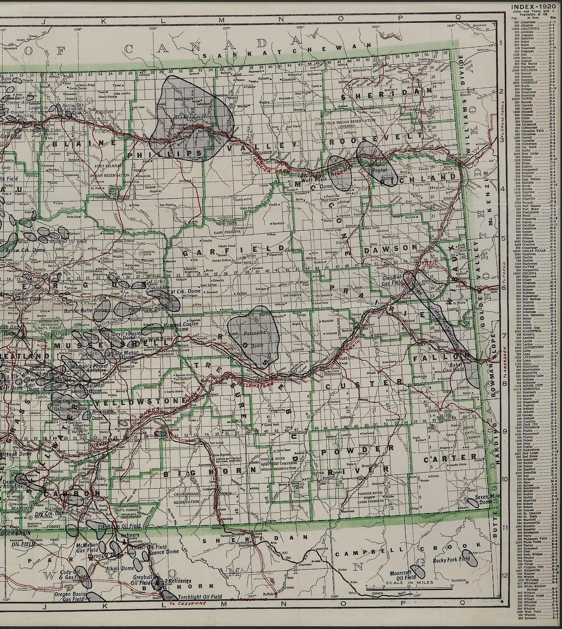 „Clason's Guide Map of Montana“ von The Clason Map Company, ca. 1920er Jahre im Angebot 1