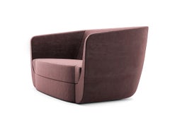 Clasp Modern Loveseat, Contemporary Two-Seat Upholstered in Holly Hunt Velvet