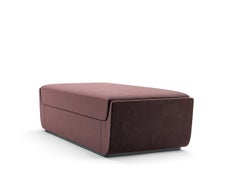 Clasp Ottoman for Loveseat, Contemporary Bench Upholstered in Holly Hunt Velvet