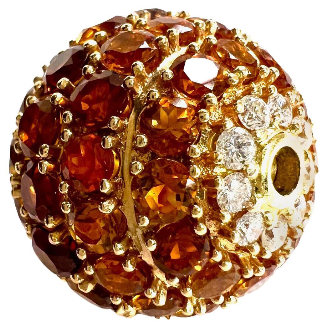 Fermoir fermoir - Pendentif en or rose avec citrines et diamants en vente