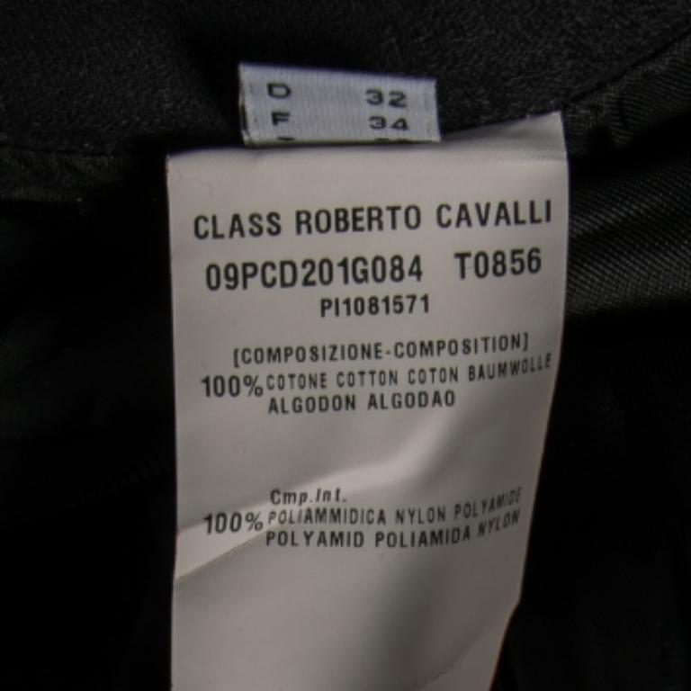 De las mujeres Class by Roberto Cavalli Falda negra de algodón de cintura alta S en venta