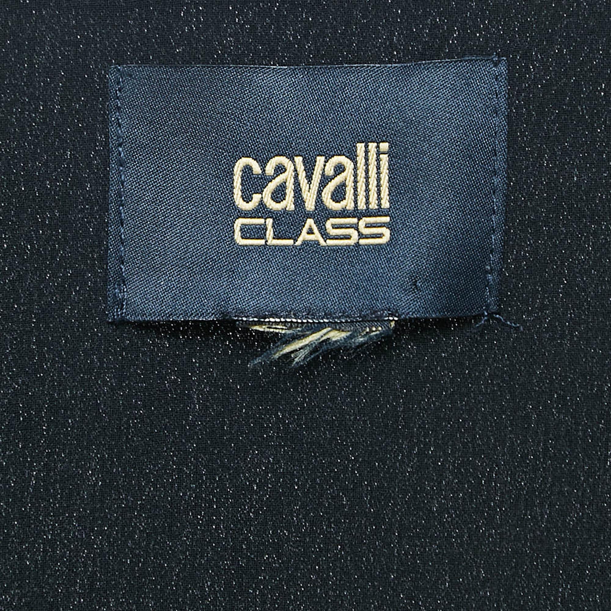 Class by Roberto Cavalli Black Crepe Pleated Hem Knee-Length Dress M For Sale 1