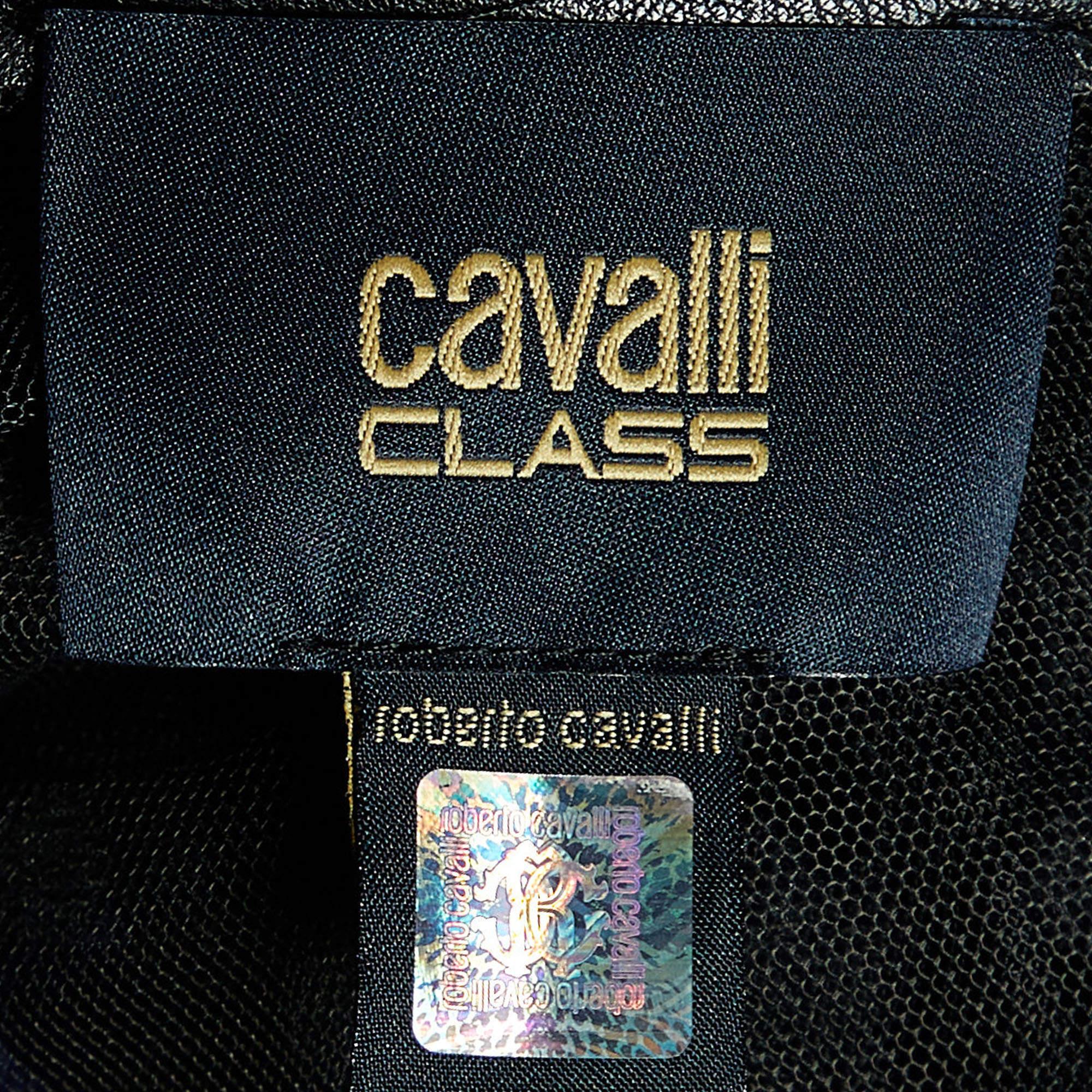 Class by Roberto Cavalli Chemisier en tulle transparent noir à points floqués M. Excellent état - En vente à Dubai, Al Qouz 2