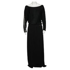 Class by Roberto Cavalli Black Jersey Metal Link Detail Maxi Dress L