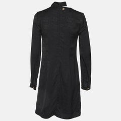 Class by Roberto Cavalli Black Logo Jacquard Crepe Shift Dress S