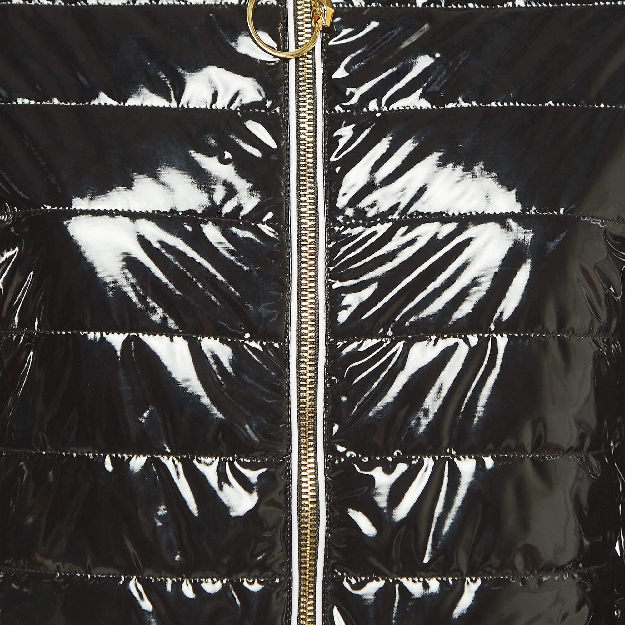 Class by Roberto Cavalli Schwarze gesteppte Synthetische Bomberjacke S Damen im Angebot