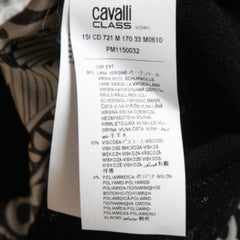 Class by Roberto Cavalli Black Wool & Printed Silk V-Neck Sweater S