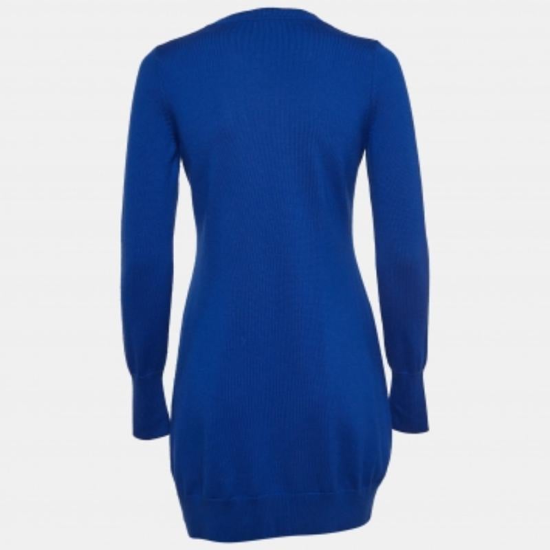 Class by Roberto Cavalli Chaqueta abotonada con inserciones de seda y lana azul M en Bueno estado para la venta en Dubai, Al Qouz 2