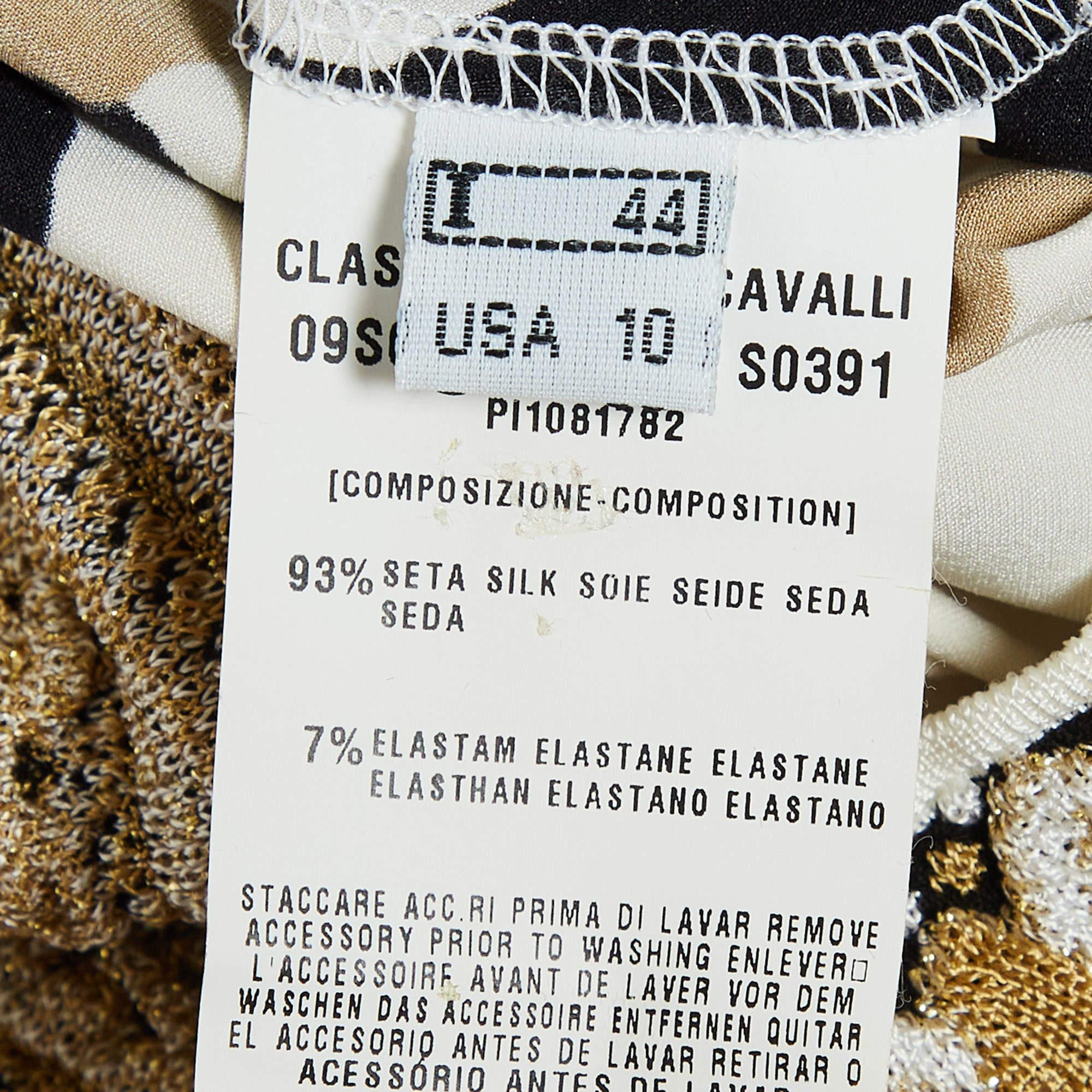 Class by Roberto Cavalli Brown Satin Embellished Halter Neck Top M For Sale 1