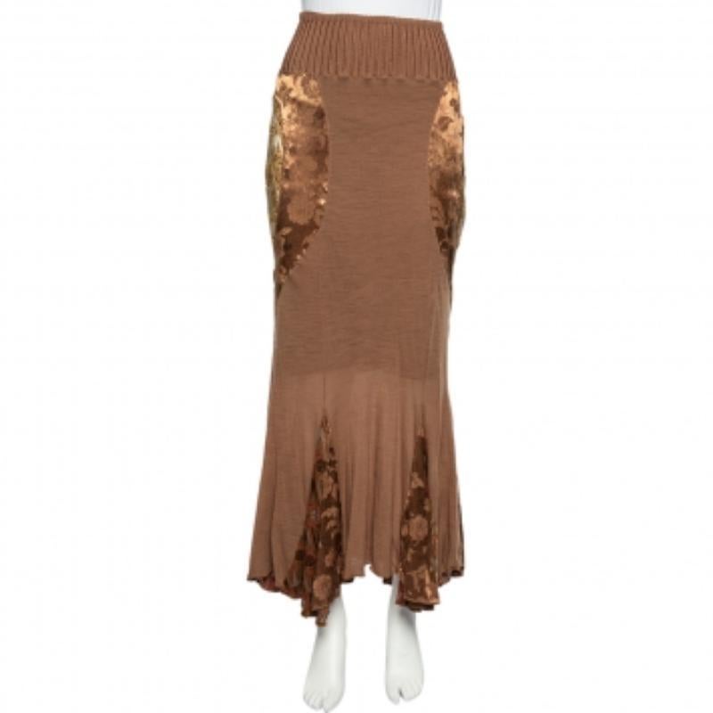 Class by Roberto Cavalli Gonna a pannelli in lana marrone M in vendita 1