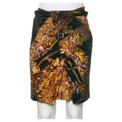 Class by Roberto Cavalli Falda corta drapeada de punto estampado verde S