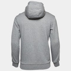 Class by Roberto Cavalli Grey Applique Cotton Zip-Up Hoodie L