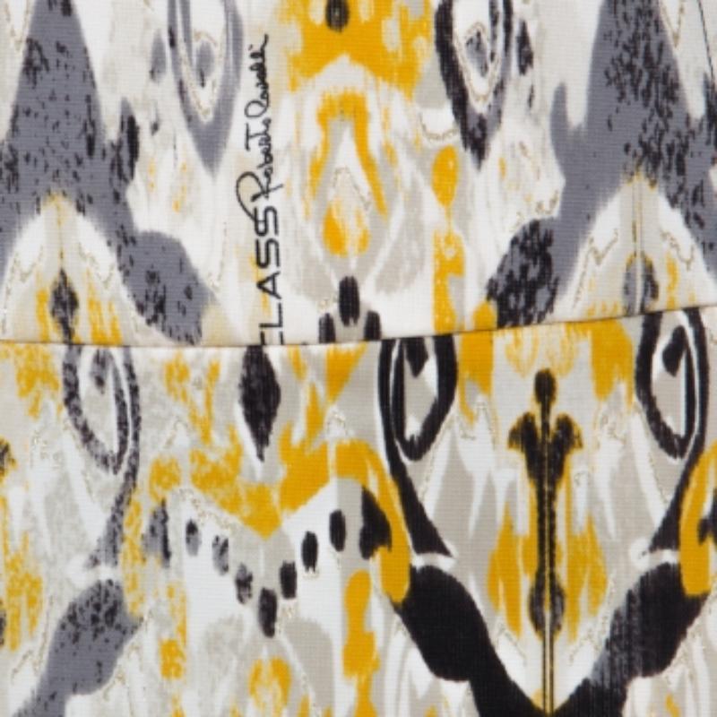 Beige Class by Roberto Cavalli Gonna plissettata in jersey stampato batik multicolore M. I. in vendita