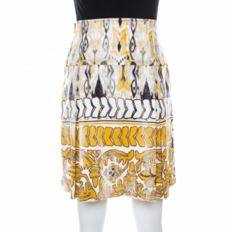 Class by Roberto Cavalli Gonna plissettata in jersey stampato batik multicolore M. I. in vendita 1