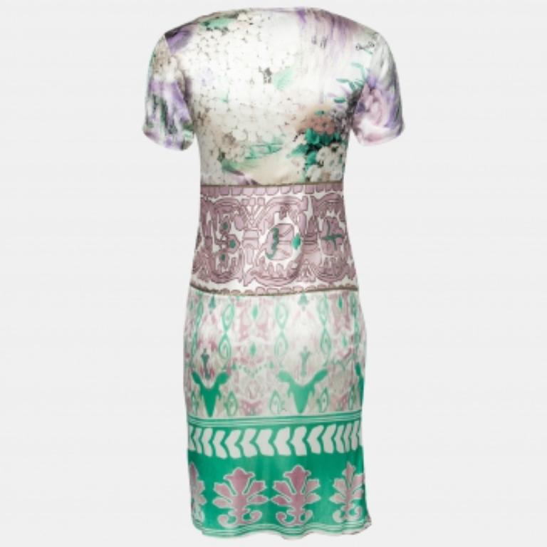 Robes en satin imprimées florales multicolores Class by Roberto Cavalli S Pour femmes en vente