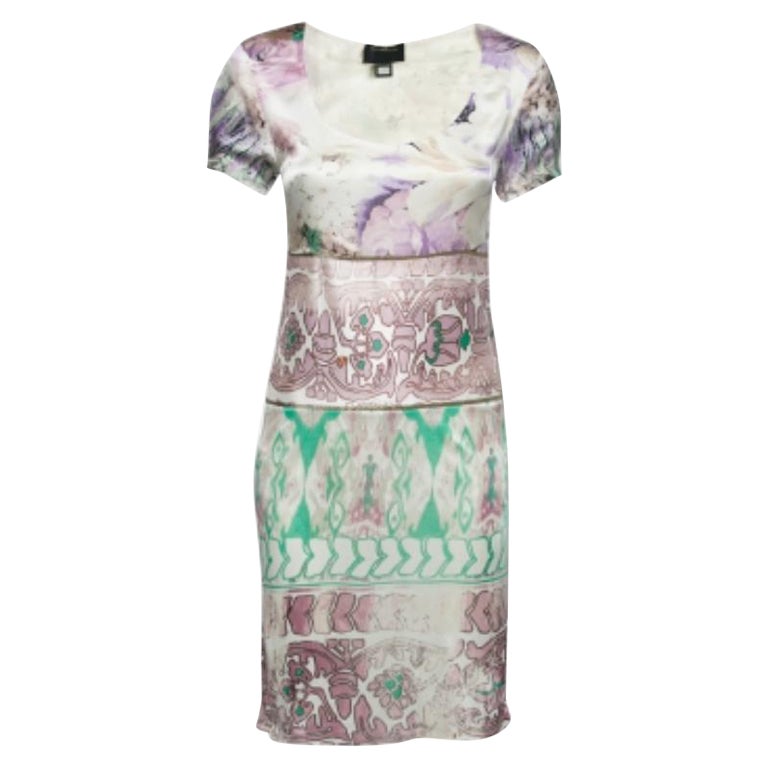 Class by Roberto Cavalli Multicolor Floral Printed Satin Dresses S