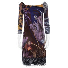 Robe midi Class by Roberto Cavalli imprimée en jersey multicolore M